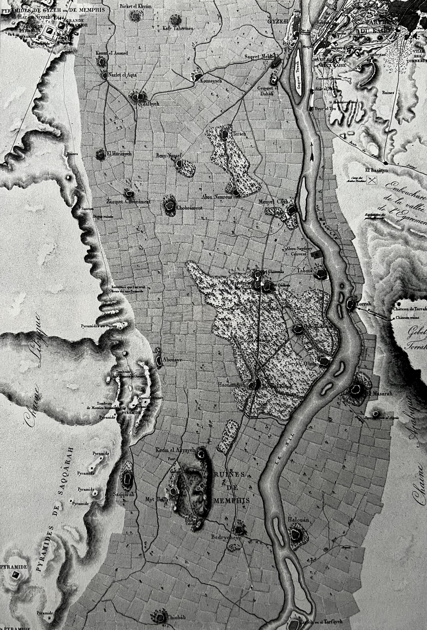 Historical map of Egypt and the Nile Valley