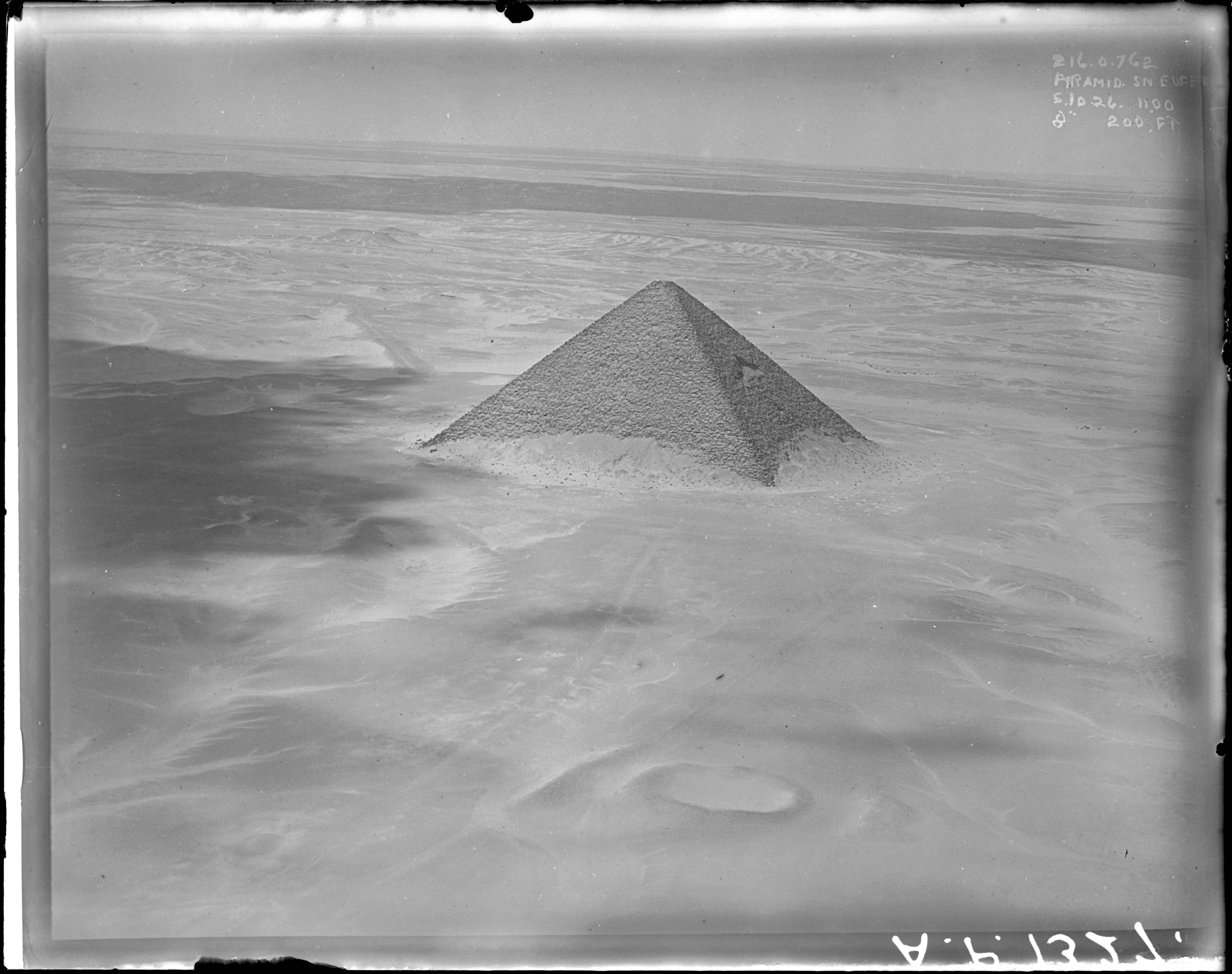 Historic aerial view of the Red Pyramid and the Dahshur Plateau