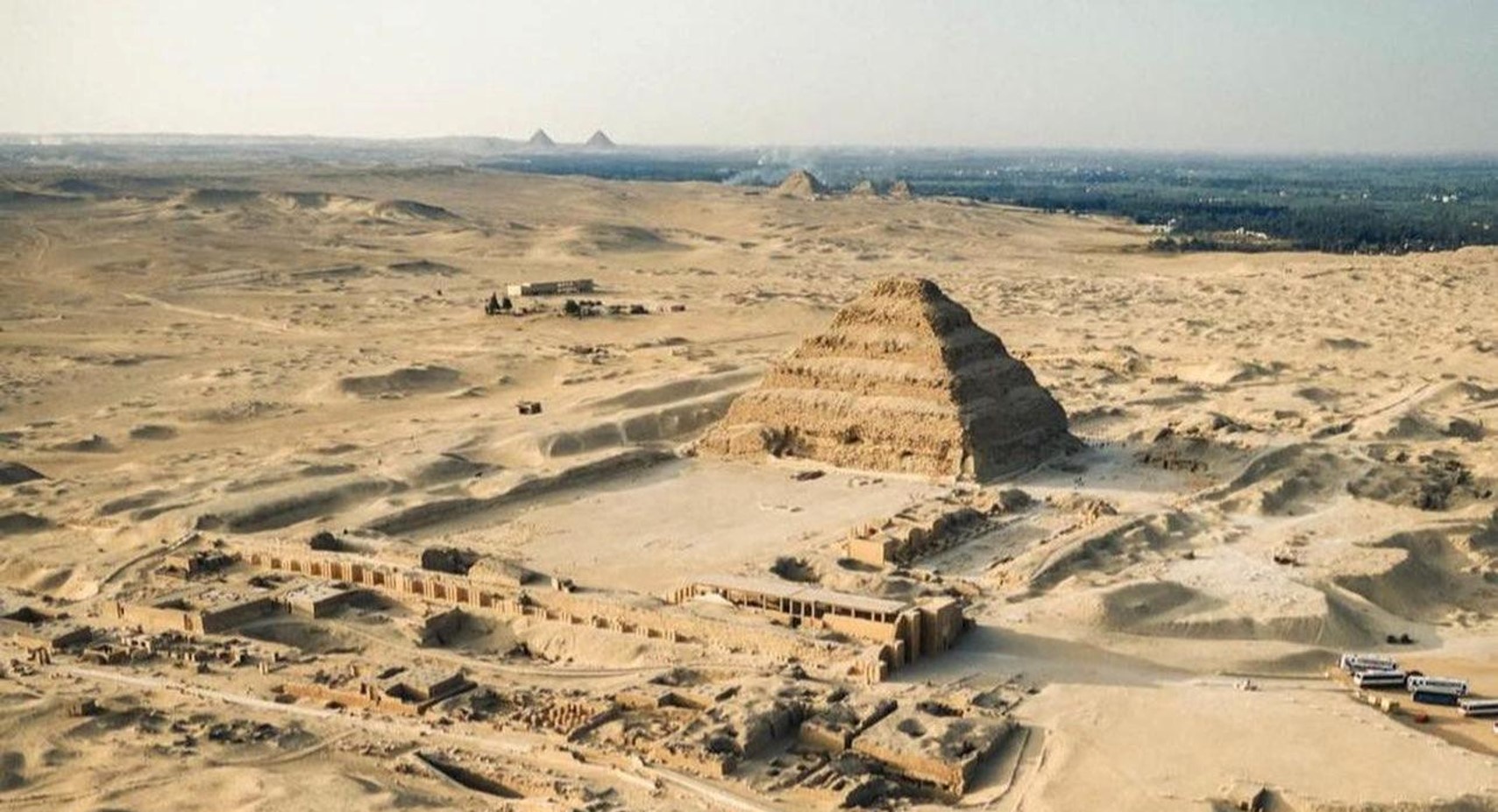 Field view of the Step Pyramid complex at Saqqara