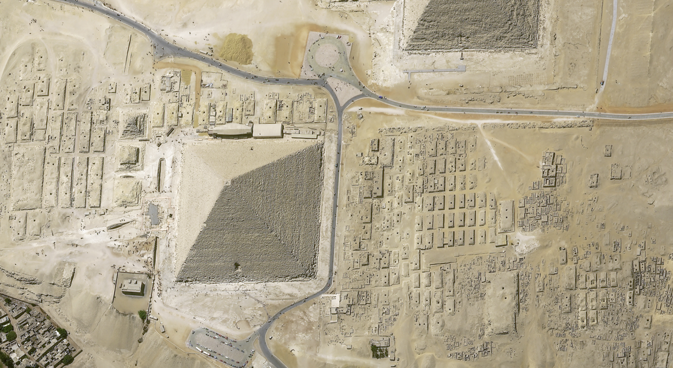 Satellite view of the Giza Plateau